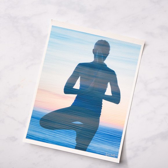 Spring Cleaning Artwork! 8.5x11 inch Yoga Tree Pose Abstract Photo Poster Print - Picture 2 of 6